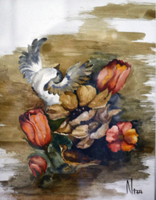 Nature -11 x 14.5 Inches, Oil on Paper  by Nita Desai 
