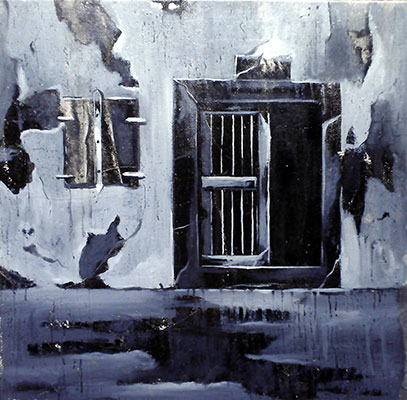 Door - 70, 12 x 12, Oil on Canvas by Ankur Bhatt
