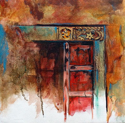 Door - 76, 24 x 24, Mix Media on Canvas by Ankur Bhatt