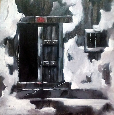 Door - 79, 12 x 12, Oil on Canvas by Ankur Bhatt