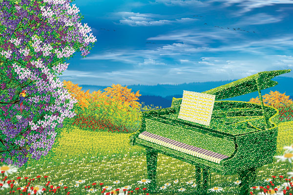 Nature of Music, 24 x 36, Digital Art on Canvas by Christopher. M