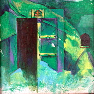 Door - 81, 10 x 10, Oil on Canvas by Ankur Bhatt