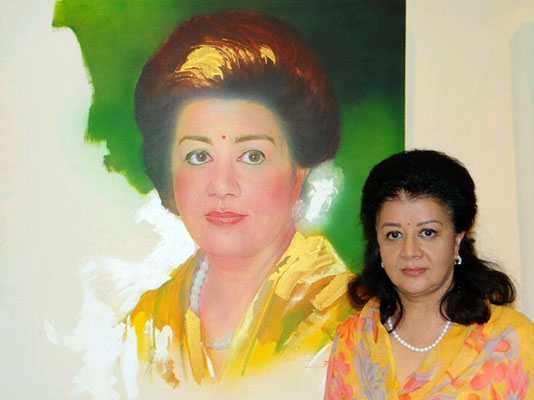 An exhibtion of portraits of famous personalities by Bharat Singh